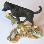 Sherratt and Simpson Black Labrador Standing on Trunk